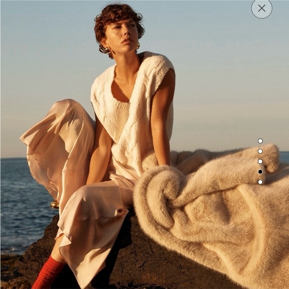 J.CREW cable-knit V-neck Ivory Wool Alpaca Blend Vest Size L - Picture 4 of 13